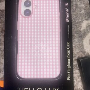 HELLO LUX IPHONE 16 CASE - Pink White Gingham